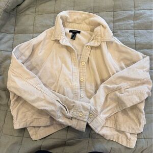 Cropped corduroy button down